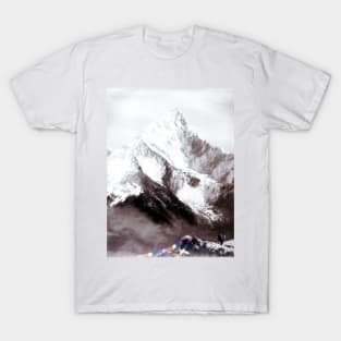 Panoramic View Of Everest Mountain Painting T-Shirt